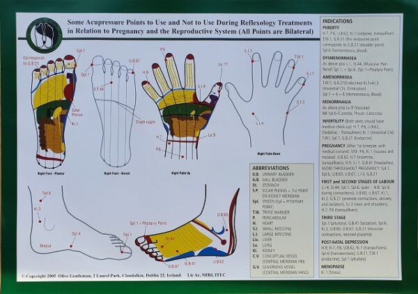 Acupressure Points (Pregnancy and Reproductive) Chart